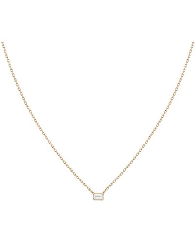 AUrate New York Solo Baguette Diamond Necklace - Yellow
