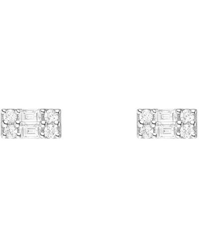 AUrate New York Baguette Diamond Illusion Studs - White