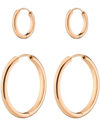 AUrate New York Endless Gold Hoop Earrings Set - Metallic