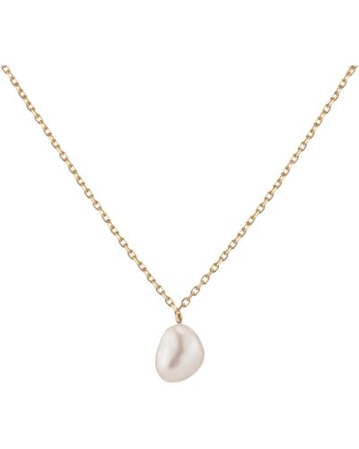 AUrate New York Aurate X Kerry: Venus Organic Pearl Gold Necklace - Yellow