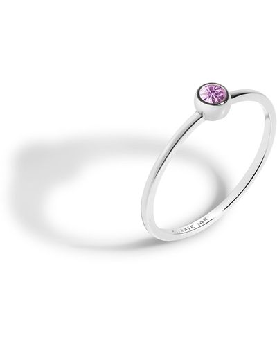 AUrate New York Birthstone Ring (dark Pink Sapphire) - White