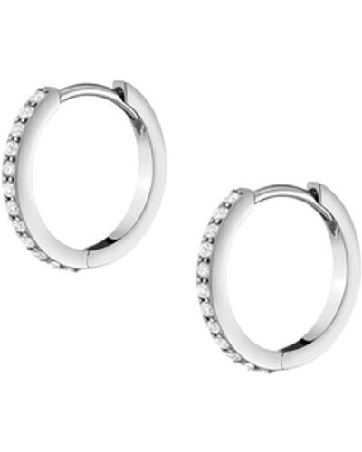 AUrate New York Thin Forever Diamond Hinged Huggie Earrings (12mm) - White