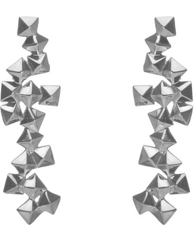 AUrate New York Structural Pyramid Earrings - Brown