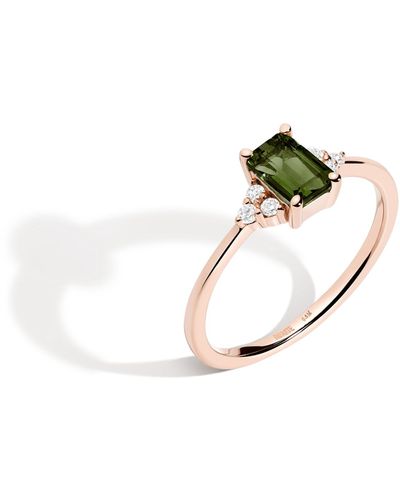 AUrate New York Vintage Emerald Cut Ring (citrine) - White