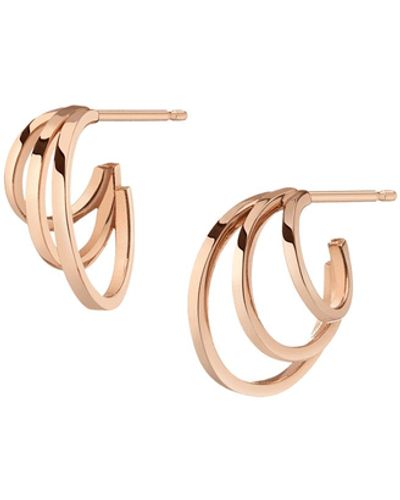 AUrate New York Mini Deco Triple Hoop Earrings - Metallic