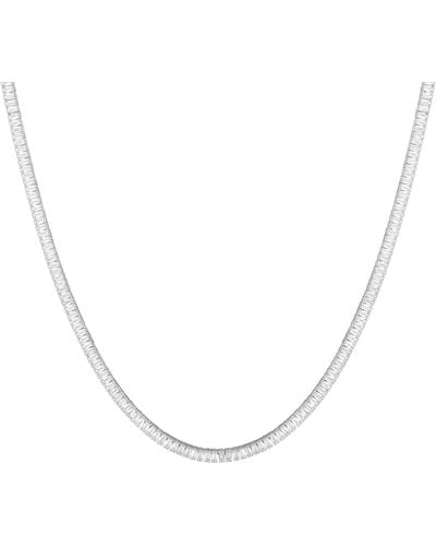 AUrate New York White Sapphire Baguette Tennis Necklace - Metallic