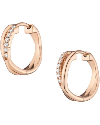 AUrate New York Diamond Crossover Huggie Earrings (15mm) - Metallic