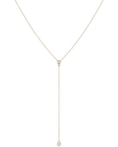 AUrate New York Diamond Bezel Lariat Necklace - Yellow