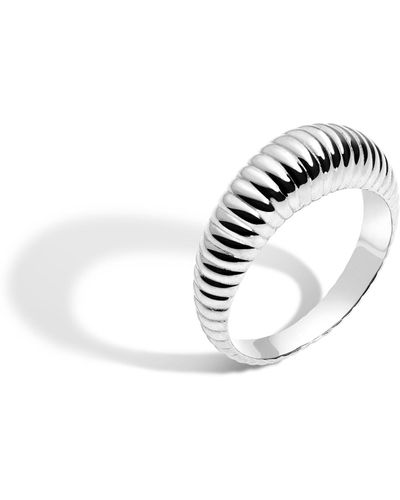 AUrate New York Gold Ridged Arch Ring - White