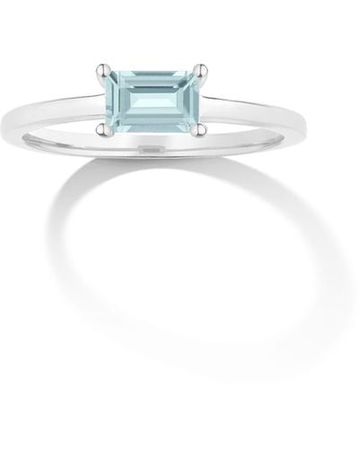 AUrate New York Birthstone Baguette Ring (aquamarine) - Blue