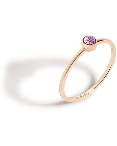 AUrate New York Birthstone Ring (dark Pink Sapphire) - Yellow