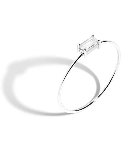 AUrate New York Baguette White Sapphire Gold Ring