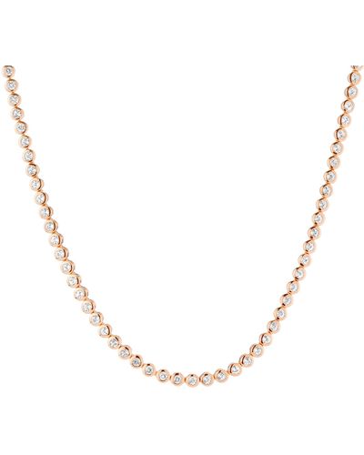 AUrate New York Diamond Bezel Tennis Necklace - Metallic