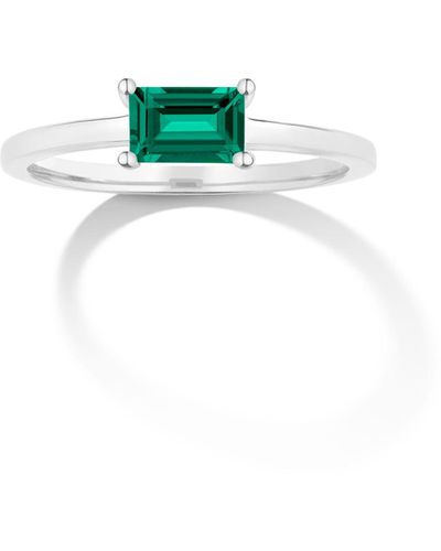 AUrate New York Birthstone Baguette Ring (emerald) - Green