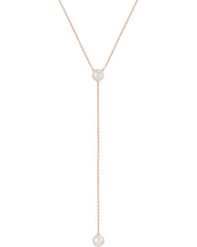 AUrate New York Pearl Lariat Necklace - White