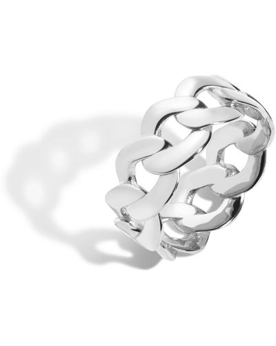 AUrate New York Puffy Chain Ring - White