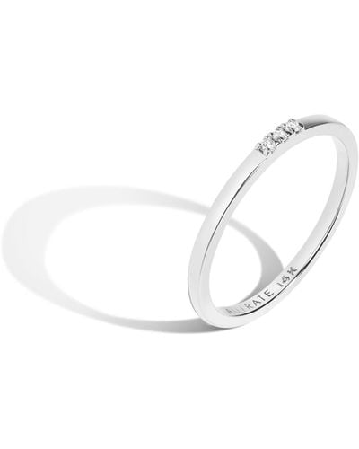 AUrate New York Diamond Stacker Ring - White