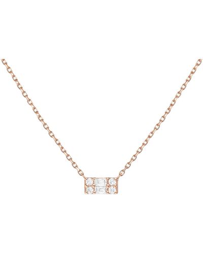 AUrate New York Baguette Diamond Illusion Necklace - Metallic