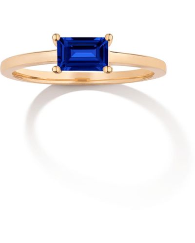 AUrate New York Birthstone Baguette Ring (sapphire) - Blue