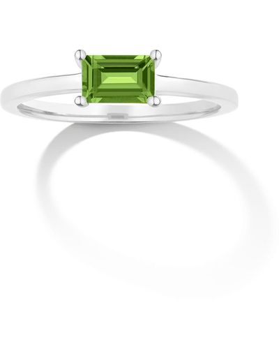 AUrate New York Birthstone Baguette Ring (peridot) - Green