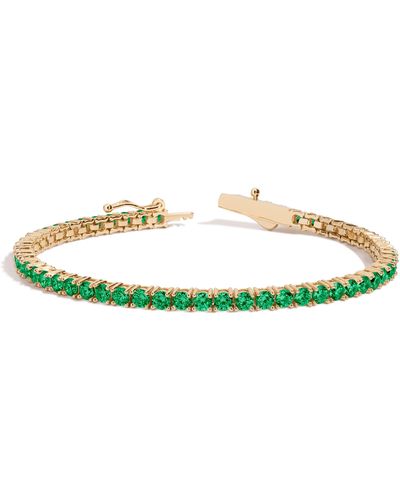 AUrate New York Green Emerald Tennis Bracelet