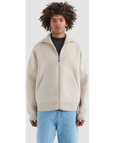 Axel Arigato Core Zip-up Sweater - Natural