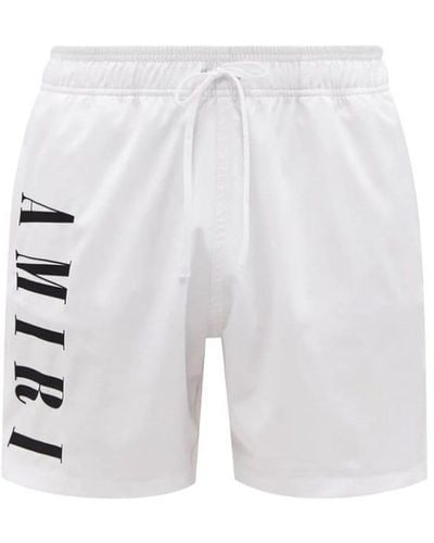 Amiri Vertical Logo Swim Shorts White