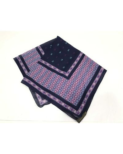Louis Vuitton Garden Monogram-print Silk And Wool-blend Scarf in Blue