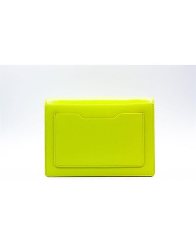 OFF-WHITE Block Pouch Quote Clutch Bag Black in Lambskin Leather/Cotton - US