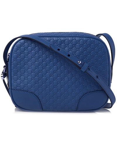 Leather crossbody bag Gucci Blue in Leather - 31880384