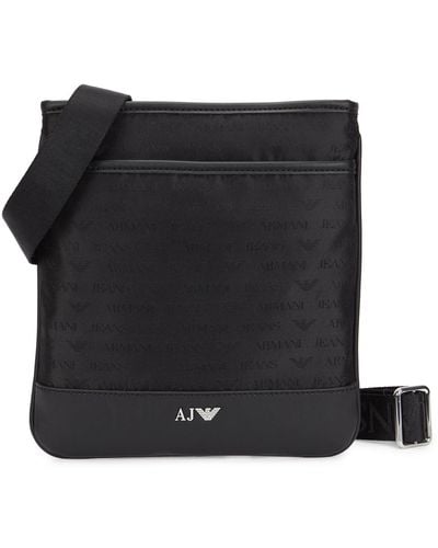 Armani Jeans Black Monogrammed Cross-body Bag