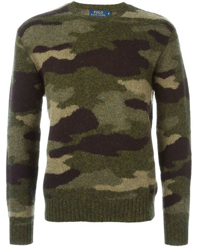 Polo Ralph Lauren Camouflage Crew Neck Sweater - Green