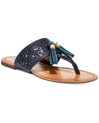 Tommy Hilfiger Women'S Laycie Thong Sandals - Blue