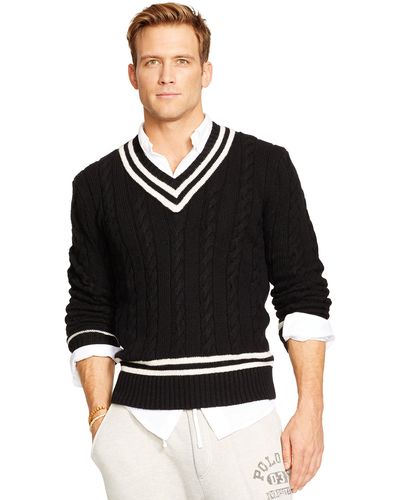 Ralph Lauren Cotton-Blend Cricket Sweater - Black