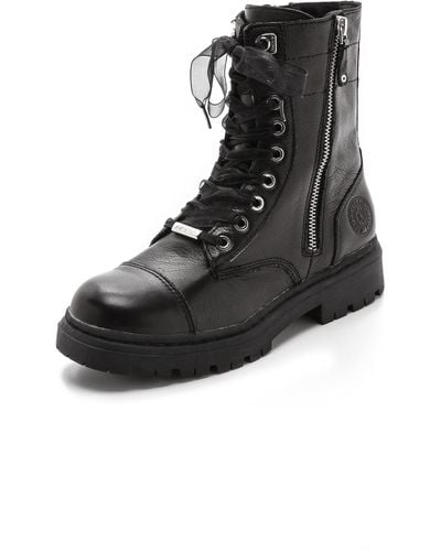 DKNY Roux Combat Boots - Black