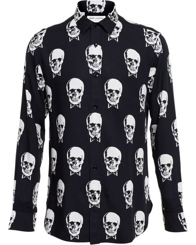 Saint Laurent Skull Print Shirt - Black