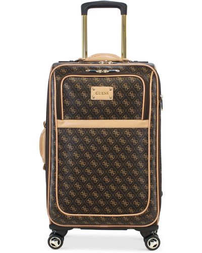 Guess Logo Affair Dlx 21" Carry-on Spinner Suitcase - Brown