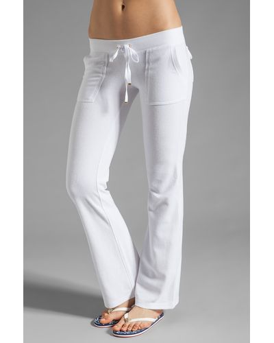 Juicy Couture Terry Snap Pocket Pant - White