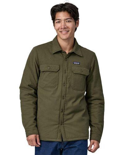 Patagonia Insulated Organic Cotton Fjord Flannel Shirt - Green