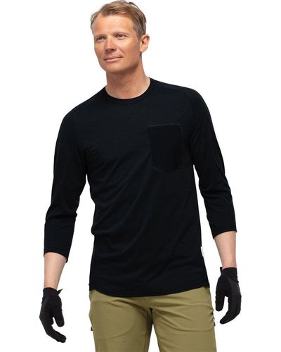 Norrøna Skibotn Wool 3/4-Sleeve T-Shirt - Black