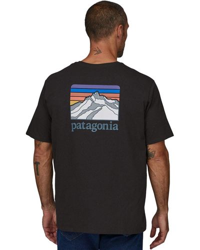 Patagonia Line Logo Ridge Pocket Responsibili-T-Shirt - Black