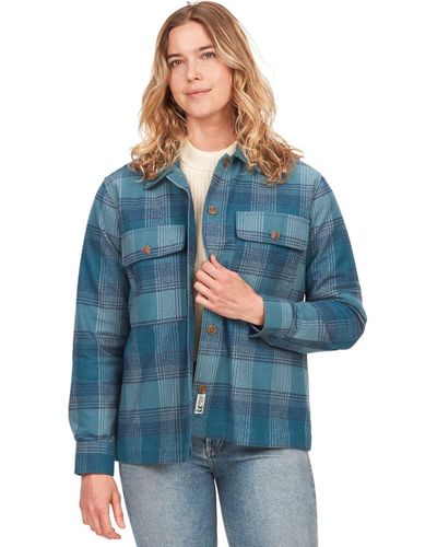 Marmot Incline Heavyweight Flannel Overshirt - Blue