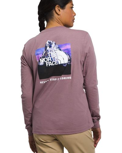 The North Face Box Nse Long-Sleeve T-Shirt - Purple