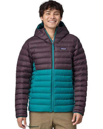Patagonia Down Sweater Hooded Jacket - Blue