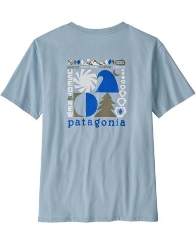Patagonia Spirited Seasons Organic T-Shirt - Blue