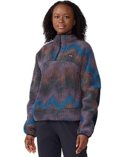 Mountain Hardwear Hicamp Fleece Printed Pullover - Blue