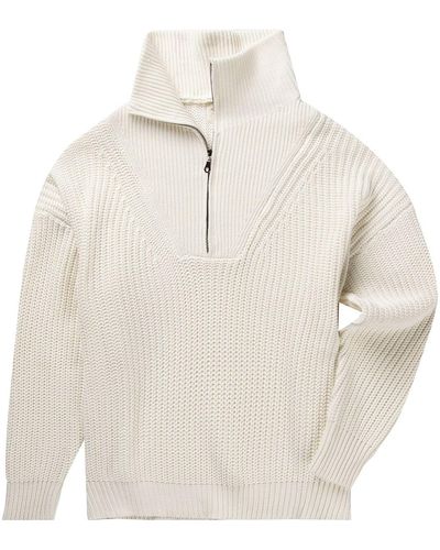 All Fenix Chunky 1/2-Zip Knit Top - Natural