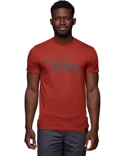Black Diamond Diamond Stacked Logo T-Shirt - Red