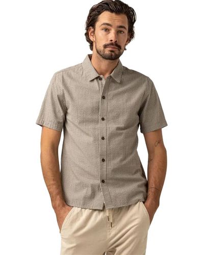 Rhythm Seersucker Stripe Short-sleeve Shirt - Gray