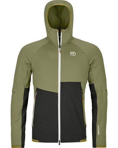 Ortovox Fleece Rib Hooded Jacket - Green